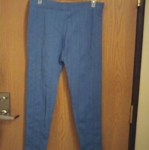 WOMAN within Womens Blue Knit fleece leggings pants L/1x A-1